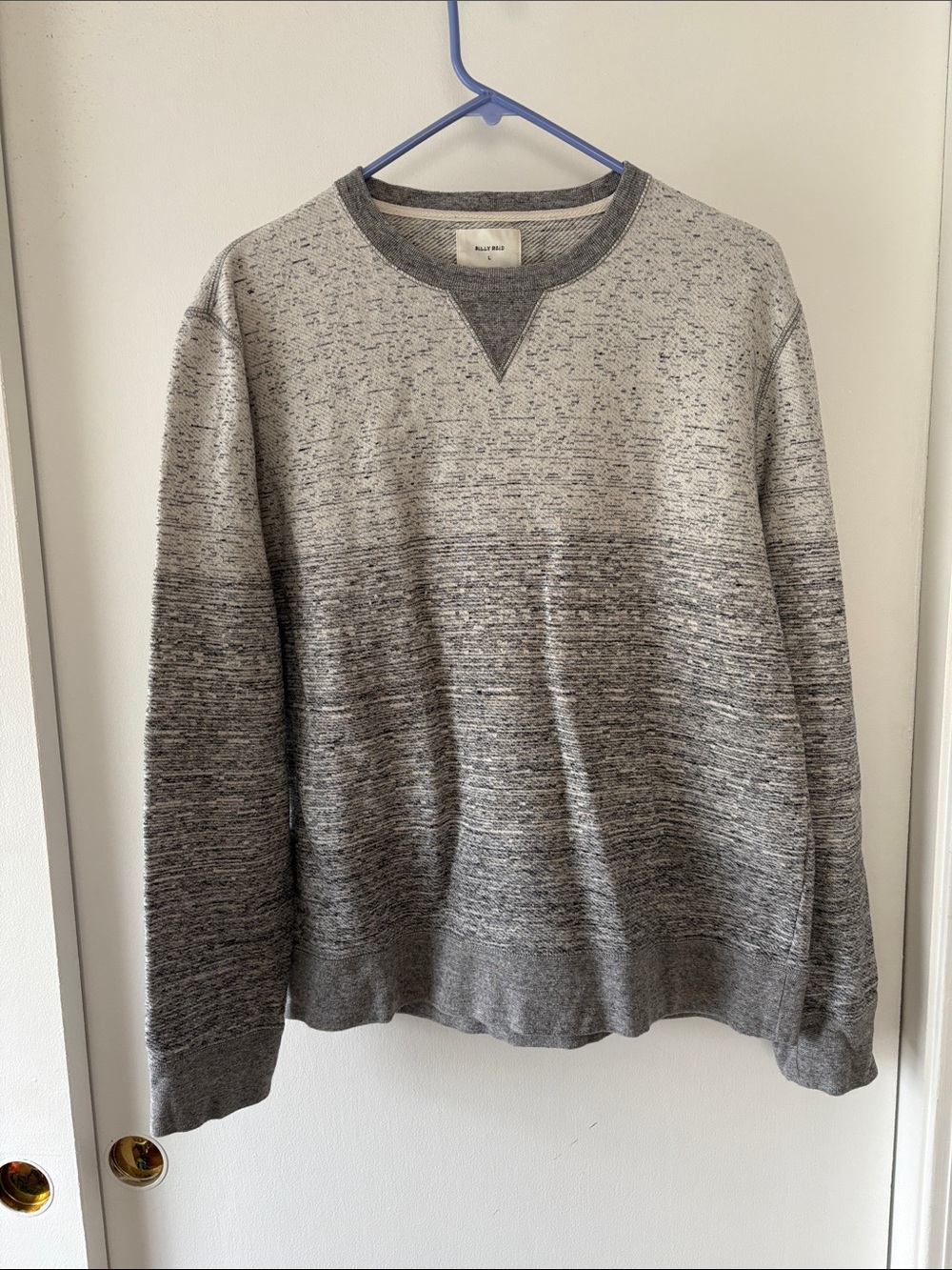 Billy Reid Gray Ombré Crewneck Sweater L